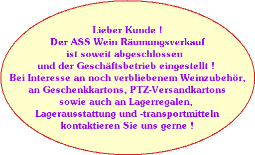 ASS Wein Rumungsverkauf